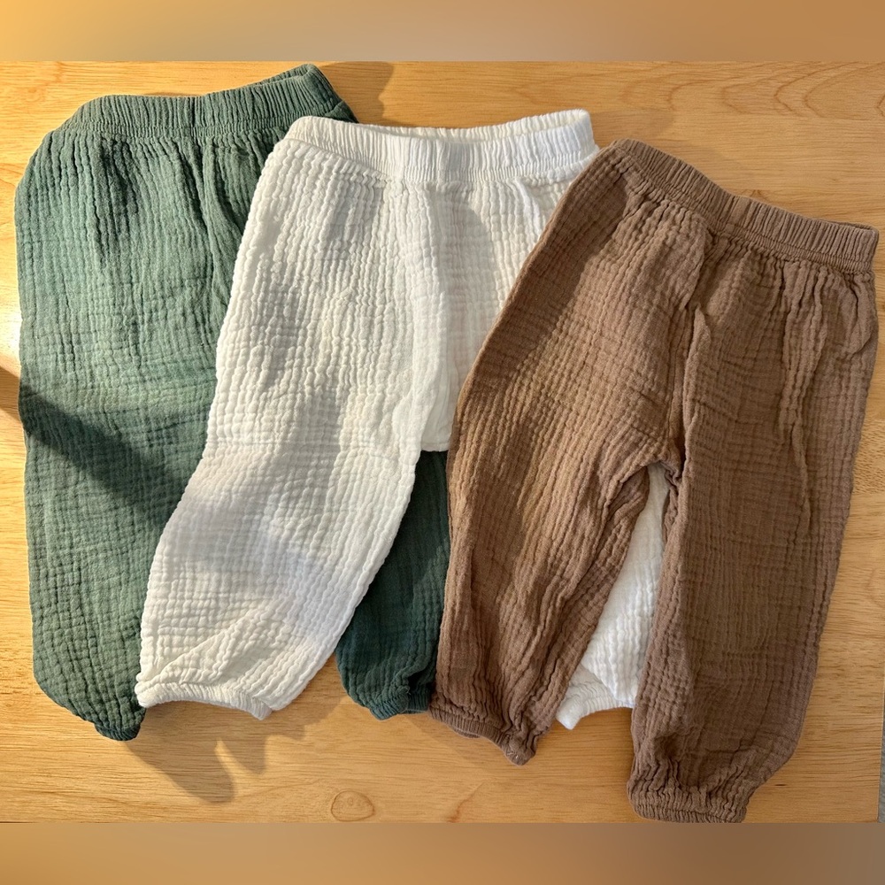 Baby Waffle Pants - Set of 3 - Lightly Worn